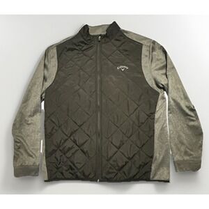 Callaway Weather Series Gold Jacket Mens M Black Gray Quilted Full Zip Stretch